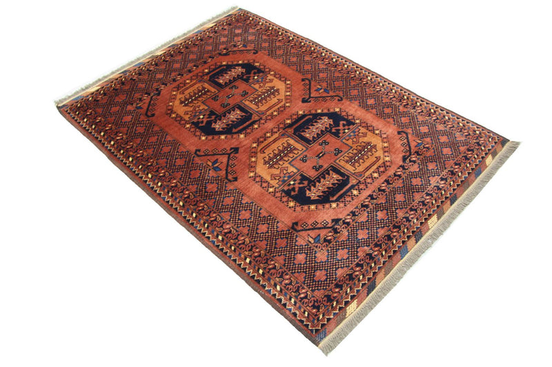 Afghan Rug - 142 x 104 cm - brown