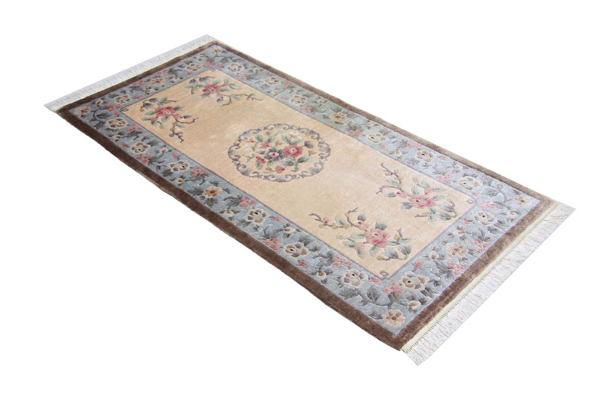 Silk Rug - Chinese Silk - 136 x 70 cm - blue
