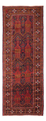Runner Belutsch Rug - 293 x 108 cm - dark red