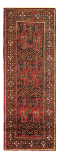 Runner Belutsch Rug - 297 x 107 cm - dark red