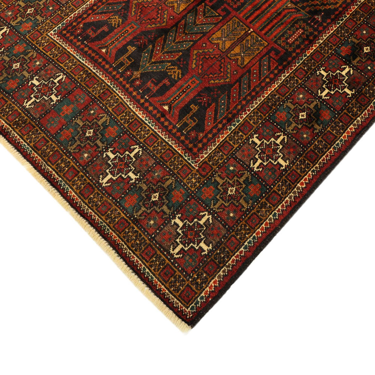 Runner Belutsch Rug - 297 x 107 cm - dark red