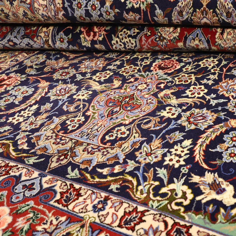 Oriental Rug - Isfahan - Silk Warp - 166 x 114 cm - dark blue