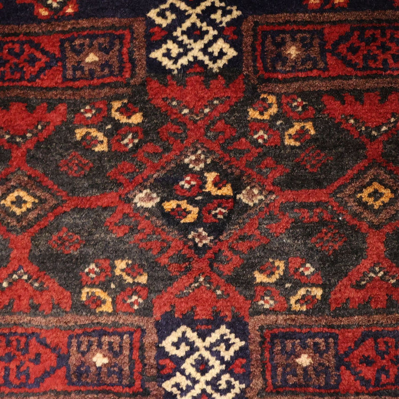 Runner Belutsch Rug - 194 x 101 cm - dark red