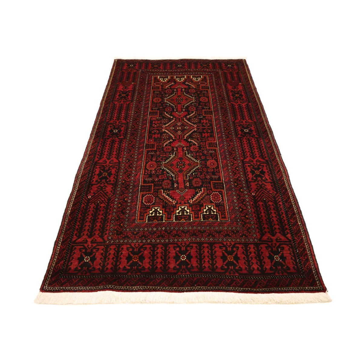 Runner Belutsch Rug - 201 x 97 cm - dark red