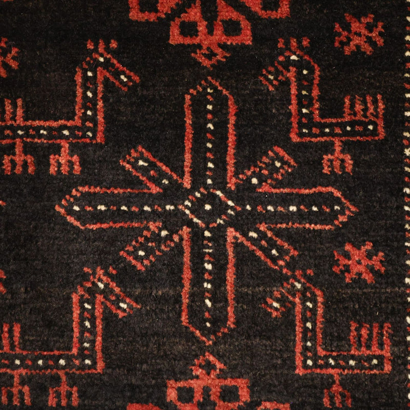 Runner Belutsch Rug - 197 x 105 cm - dark red