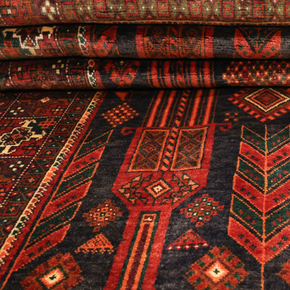 Runner Belutsch Rug - 292 x 110 cm - dark red