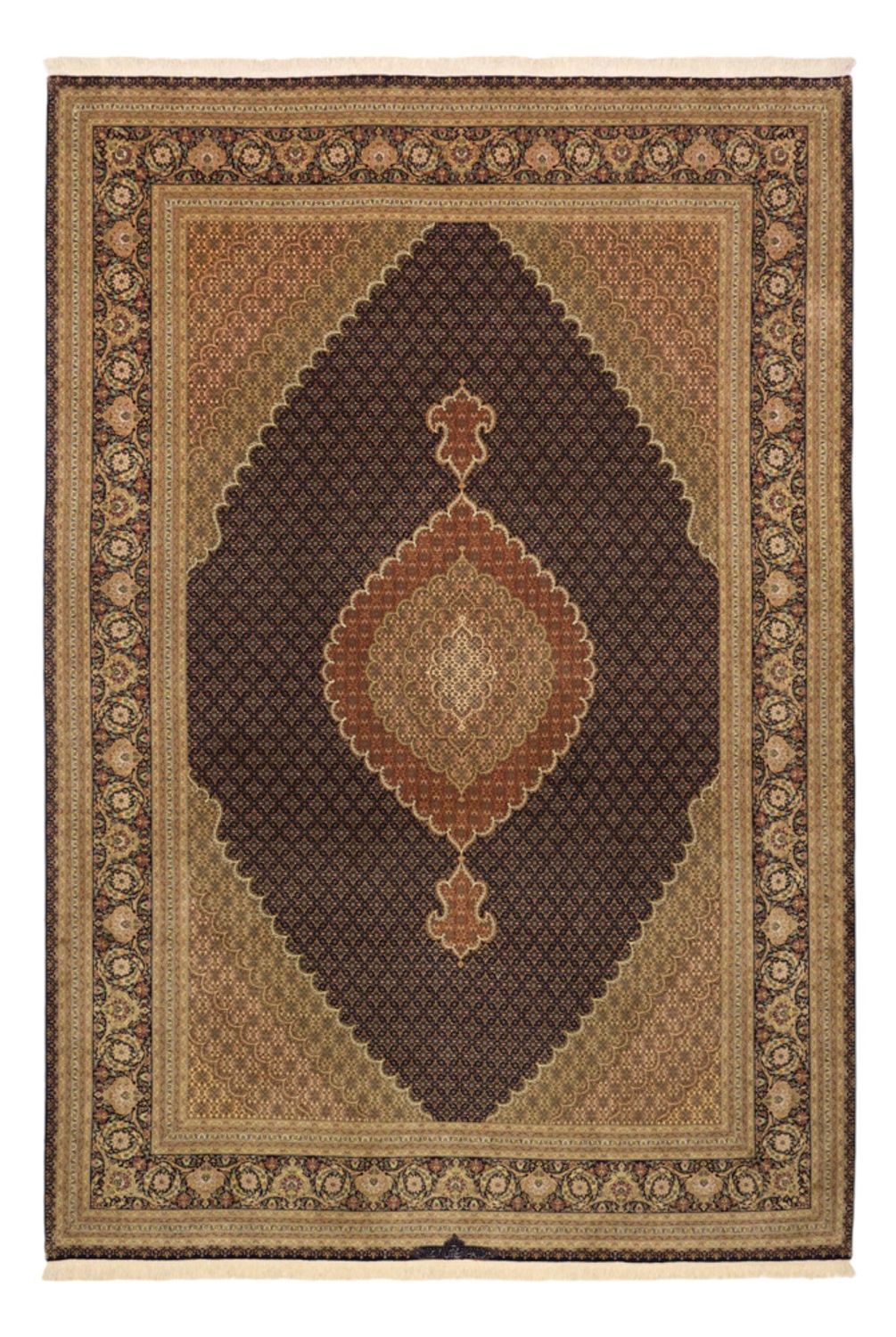 Perser Rug - Tabriz - Royal - Silk Warp - 362 x 251 cm - dark beige