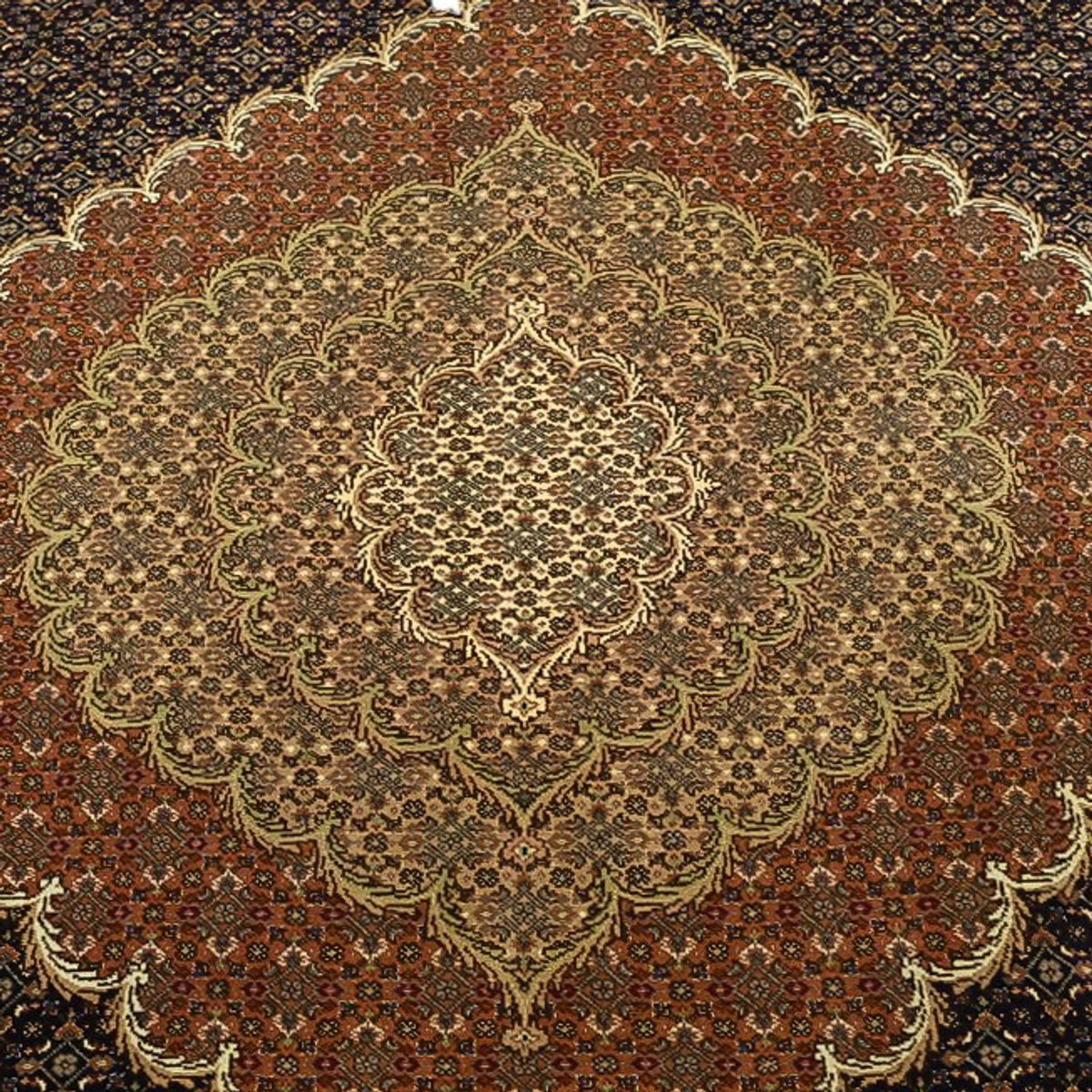 Perser Rug - Tabriz - Royal - Silk Warp - 362 x 251 cm - dark beige
