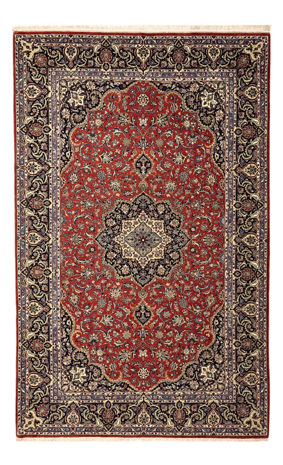 Perser Rug - Ghom - Royal - Silk Warp - 220 x 141 cm - red
