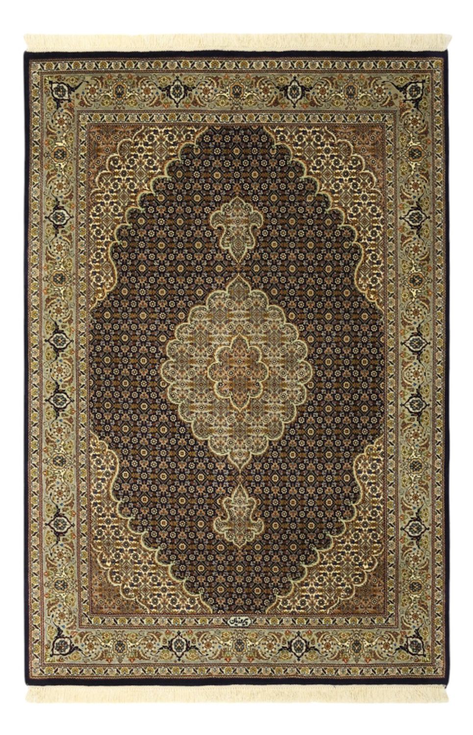 Perser Rug - Tabriz - Royal - Silk Warp - 149 x 100 cm - dark beige