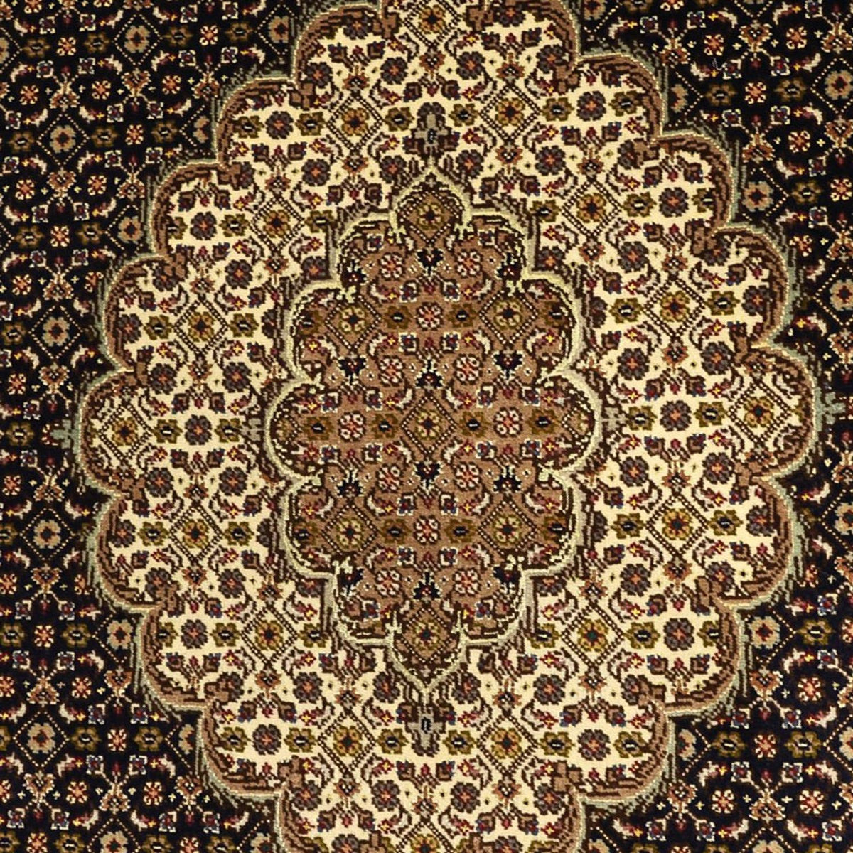 Perser Rug - Tabriz - Royal - Silk Warp - 159 x 98 cm - dark beige