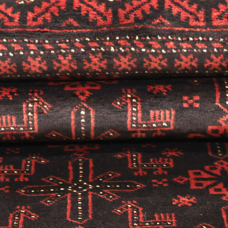 Runner Belutsch Rug - 204 x 102 cm - dark red