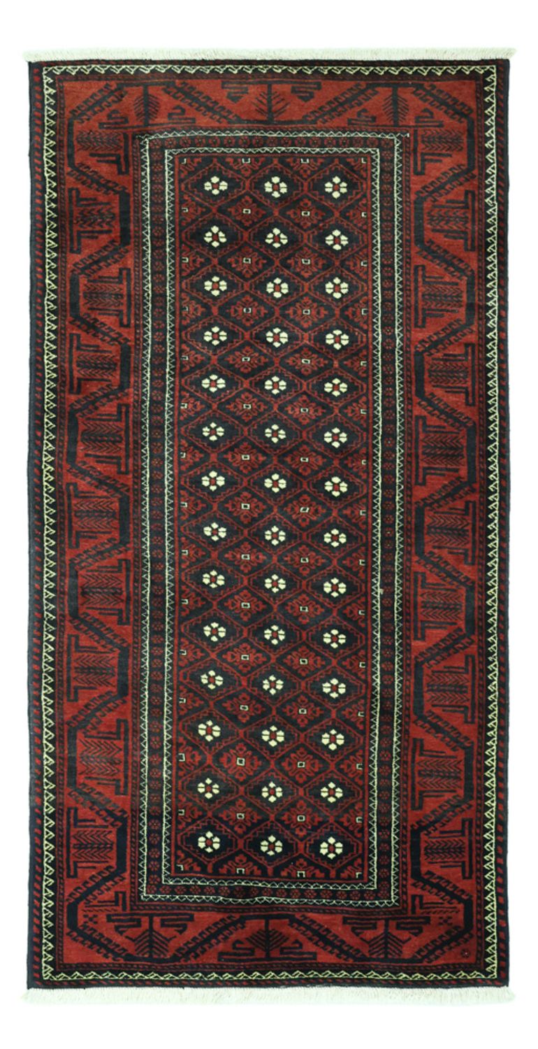 Runner Belutsch Rug - 198 x 103 cm - dark red