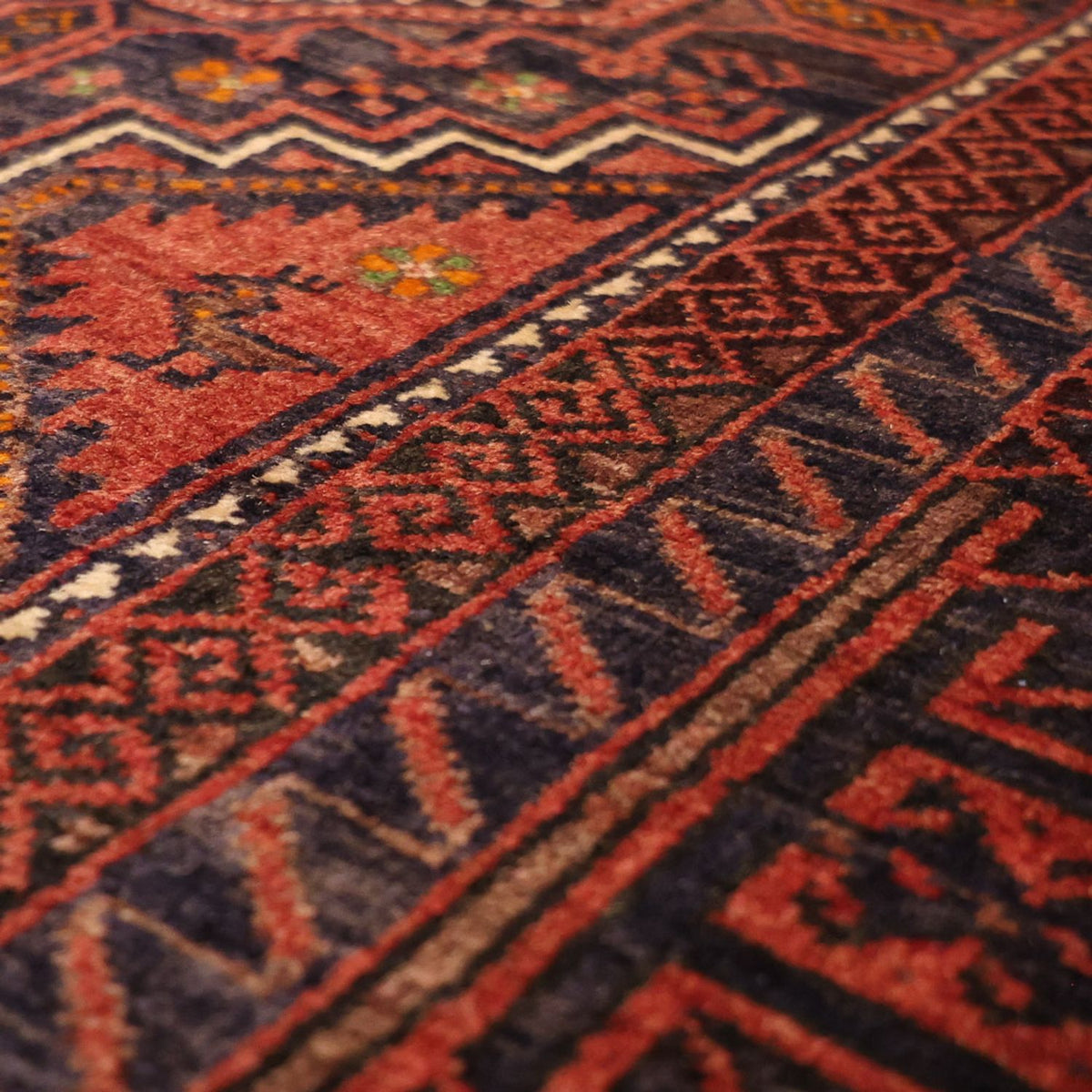 Runner Belutsch Rug - 194 x 98 cm - dark red