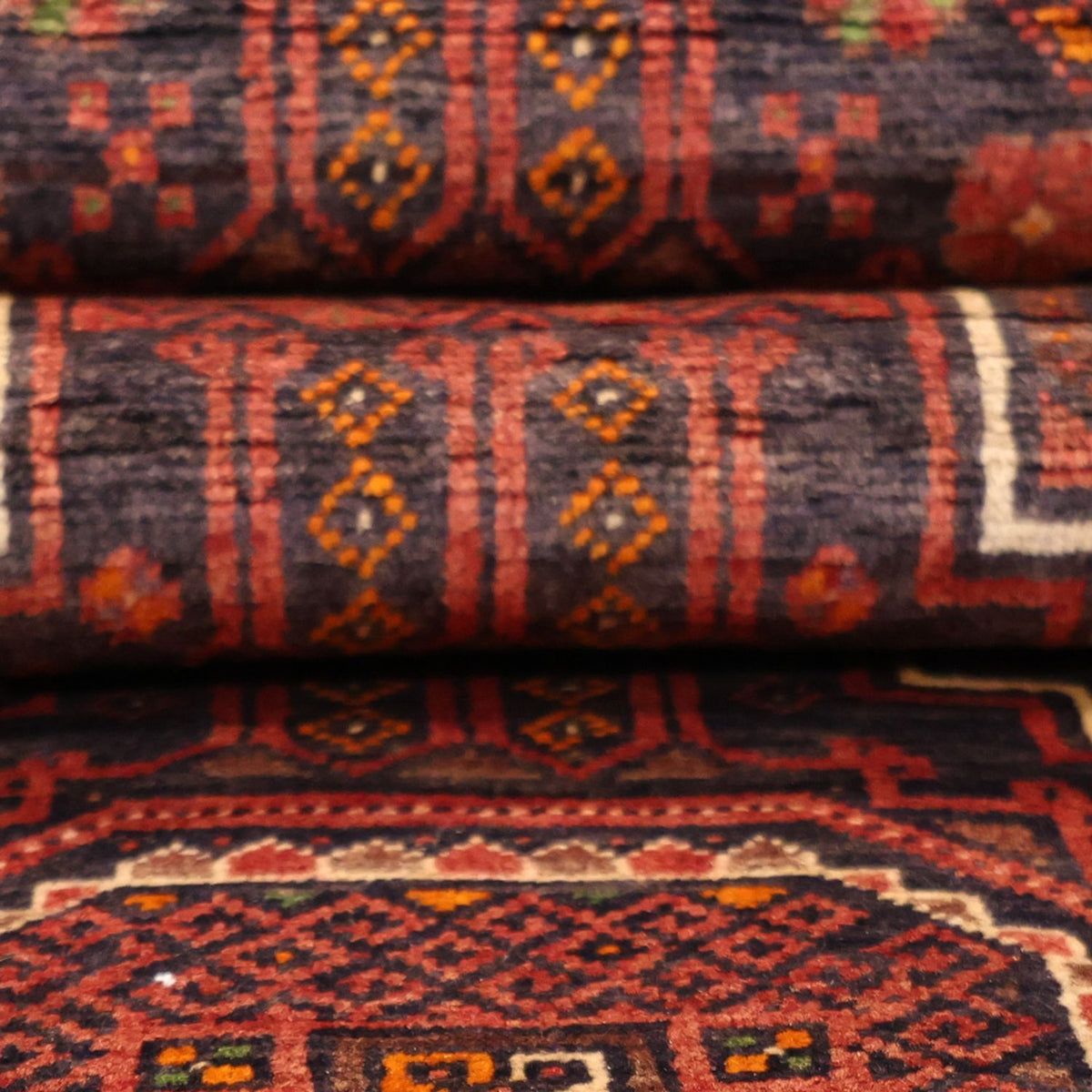 Runner Belutsch Rug - 194 x 98 cm - dark red