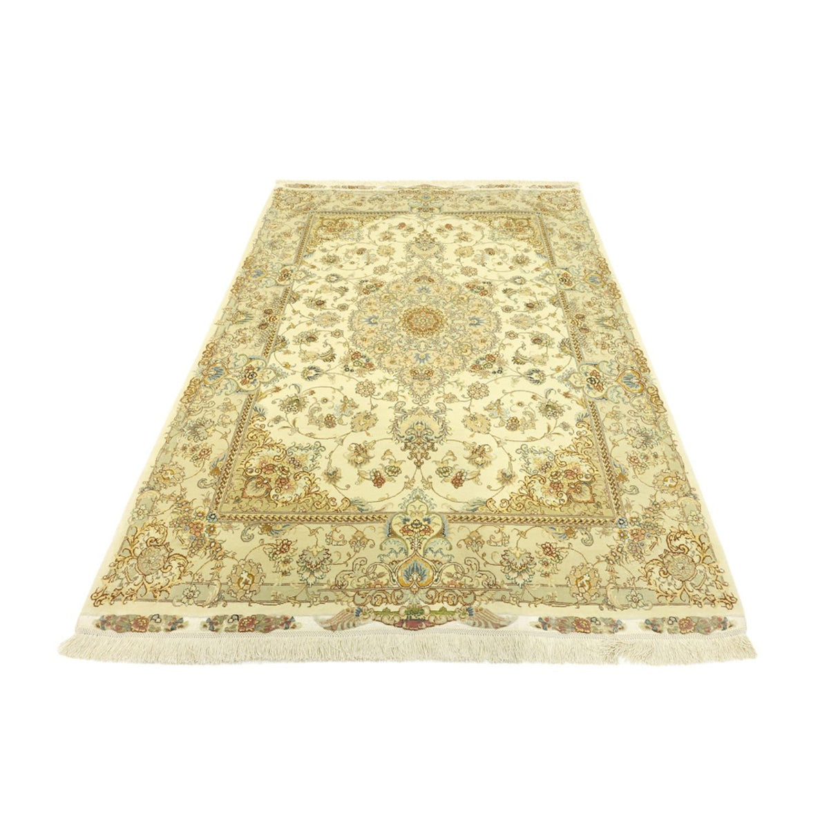 Perser Rug - Tabriz - Premium - Silk Warp - 206 x 145 cm - beige