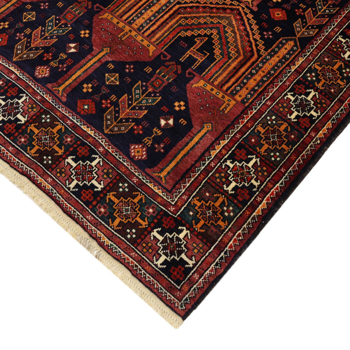 Runner Belutsch Rug - 251 x 128 cm - dark red