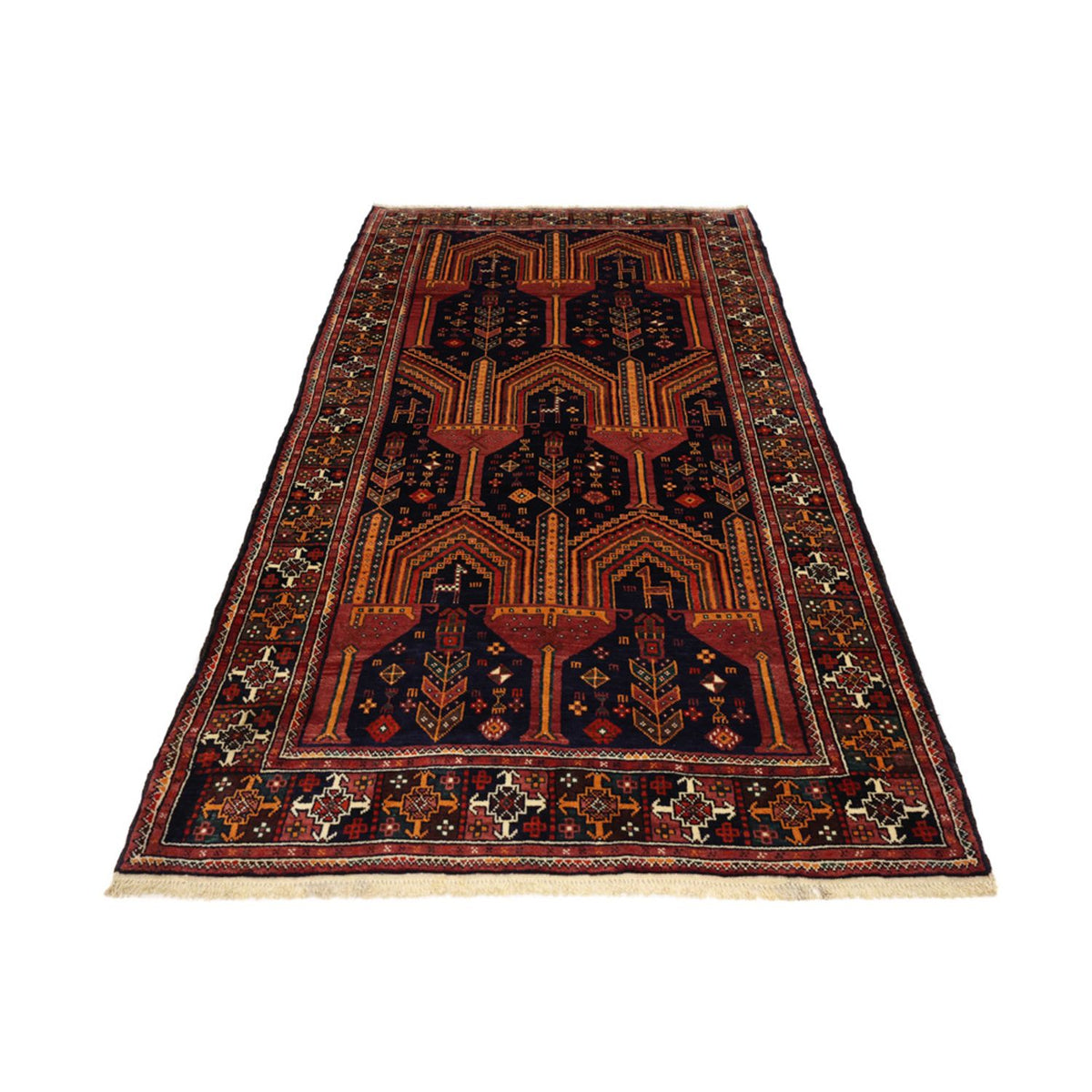 Runner Belutsch Rug - 251 x 128 cm - dark red