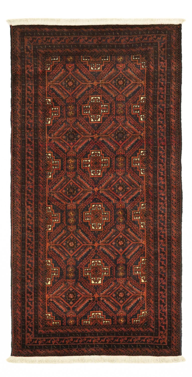 Runner Belutsch Rug - 194 x 97 cm - dark red