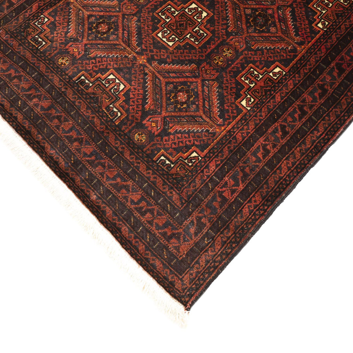 Runner Belutsch Rug - 194 x 97 cm - dark red