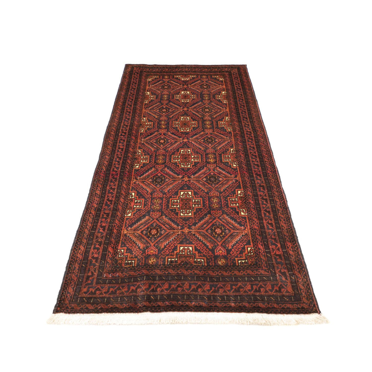 Runner Belutsch Rug - 194 x 97 cm - dark red