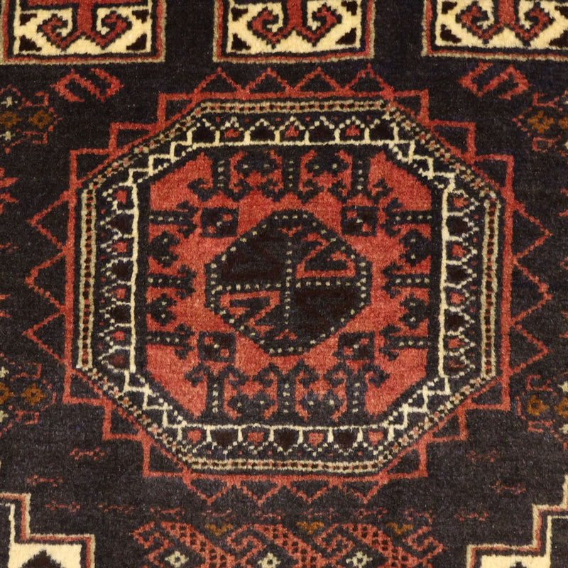 Runner Belutsch Rug - 196 x 92 cm - dark red
