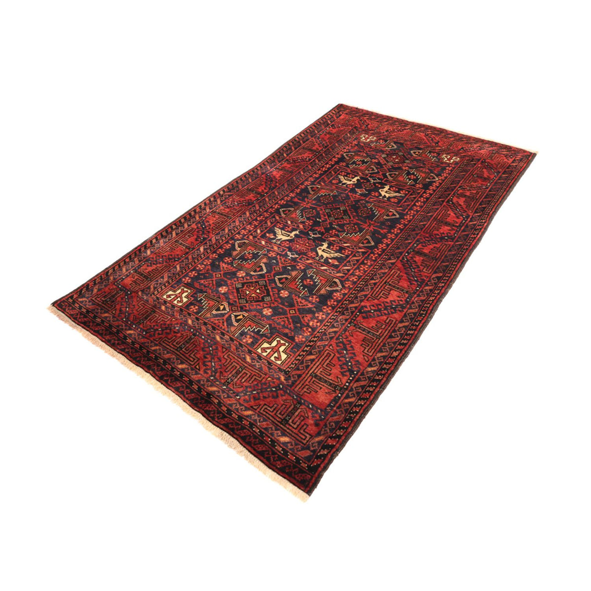 Runner Belutsch Rug - 200 x 107 cm - dark red