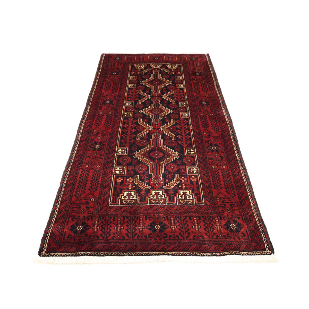 Runner Belutsch Rug - 199 x 100 cm - dark red