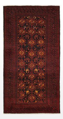 Runner Belutsch Rug - 192 x 100 cm - dark red