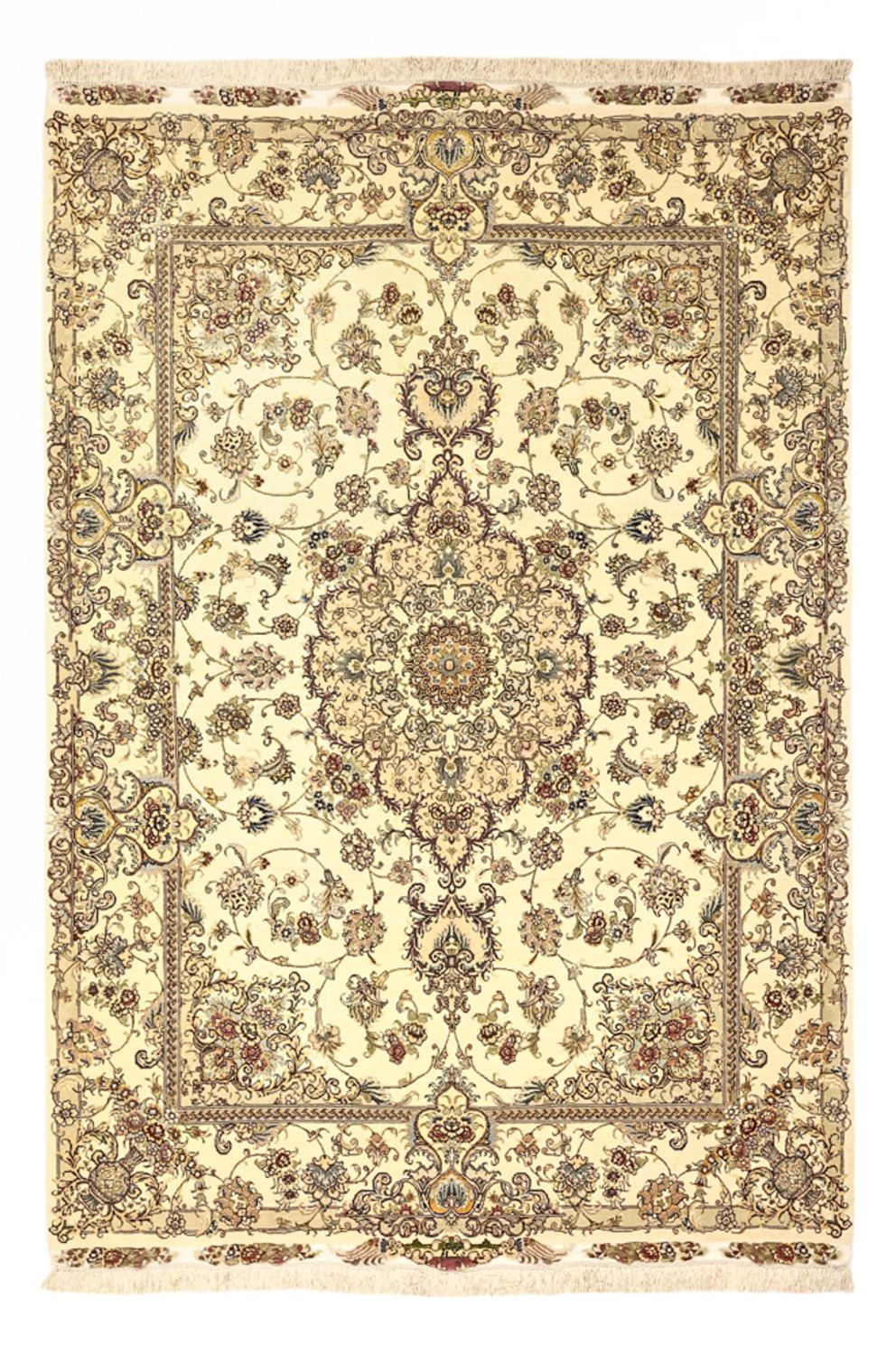 Perser Rug - Tabriz - Royal - Silk Warp - 219 x 148 cm - beige