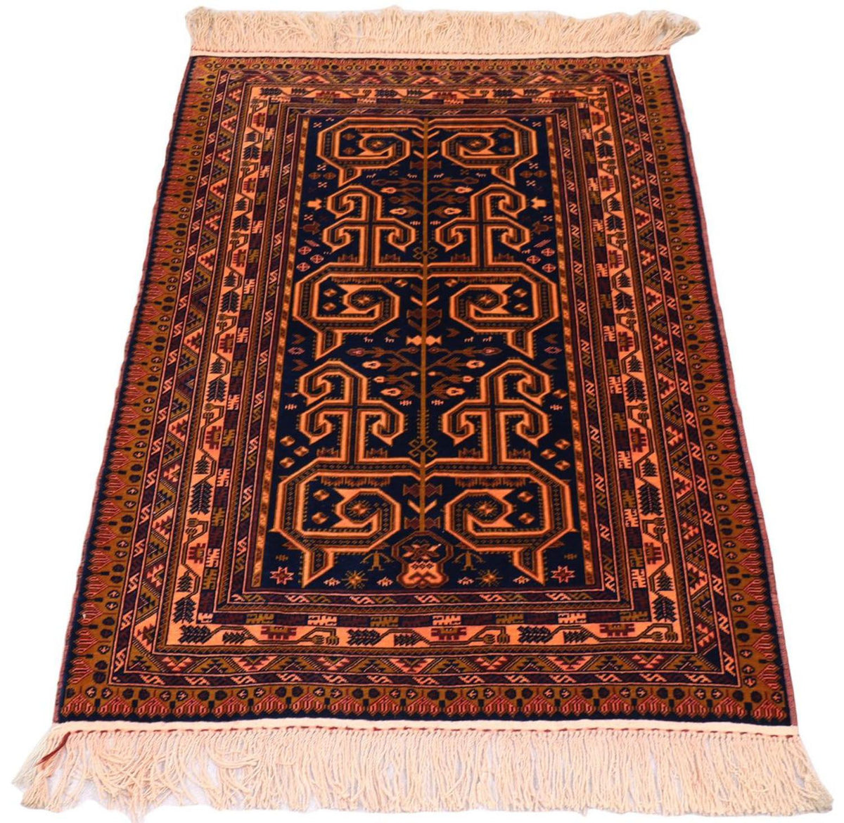 Afghan Rug - 132 x 98 cm - dark blue