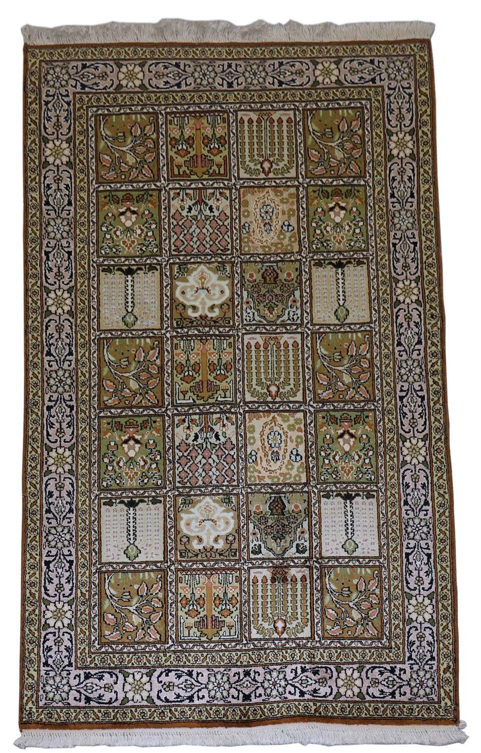 Silk Rug - Kashmir Silk - 152 x 90 cm - brown