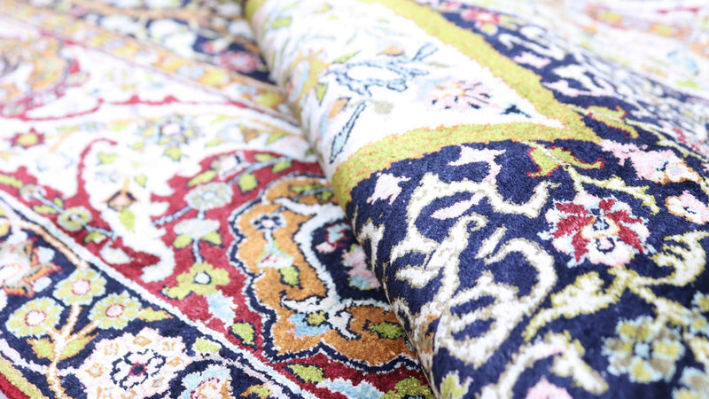 Silk Rug - Kashmir Silk - 152 x 98 cm - black