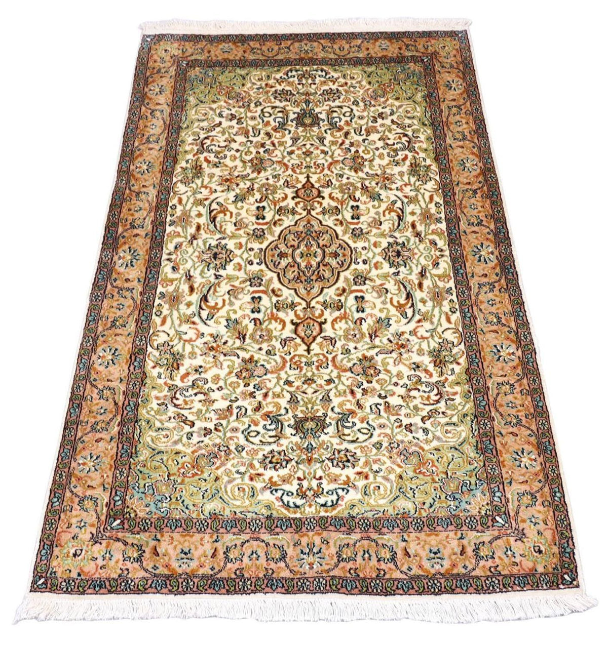 Silk Rug - Kashmir Silk - 155 x 99 cm - beige