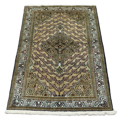 Silk Rug - Ghom Silk - Premium - 163 x 109 cm - dark blue