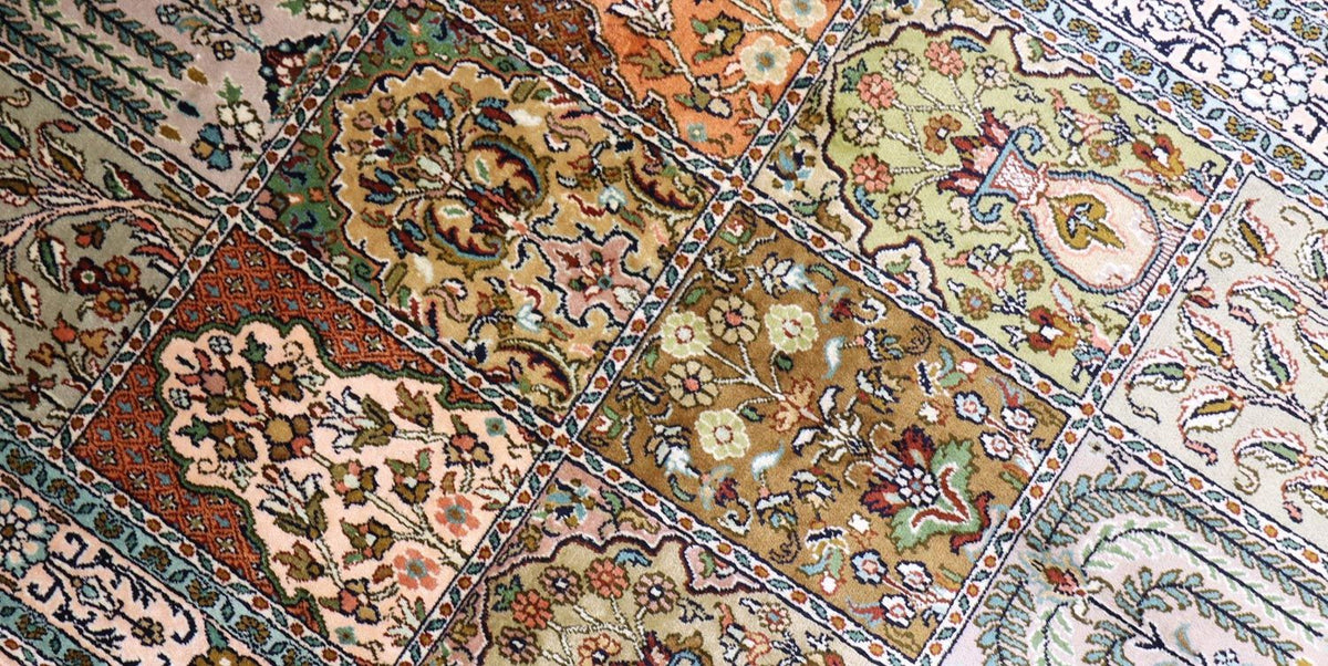 Silk Rug - Kashmir Silk - 151 x 95 cm - turquoise