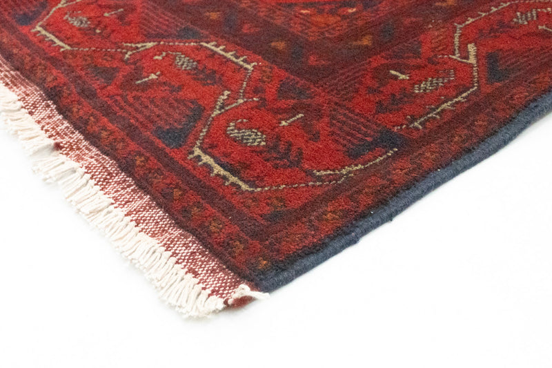 Runner Afghan Rug - Kunduz - 299 x 86 cm - dark red