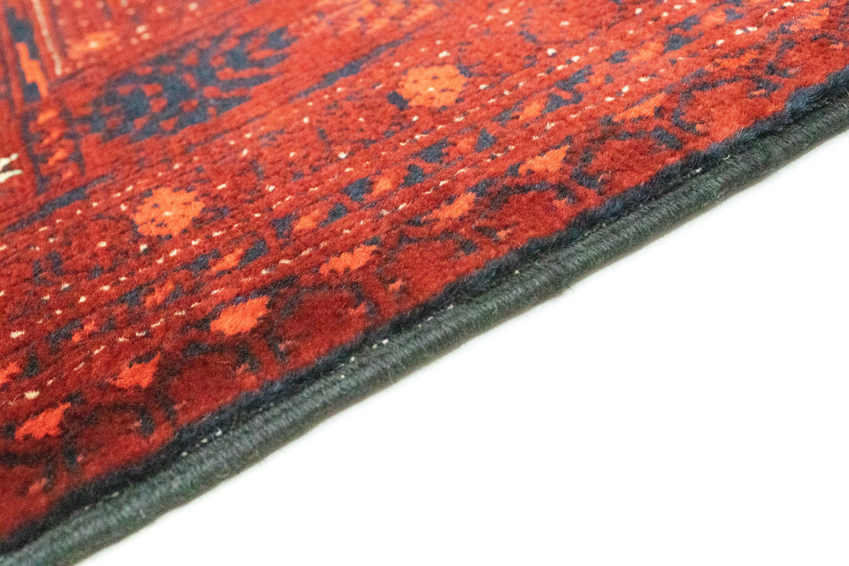 Runner Afghan Rug - Bukhara - 294 x 84 cm - dark red