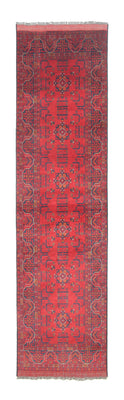 Runner Afghan Rug - Kunduz - 294 x 80 cm - red