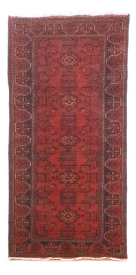 Runner Afghan Rug - Kunduz - 285 x 80 cm - red