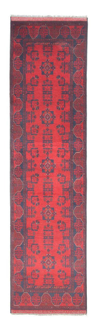 Runner Afghan Rug - Kunduz - 289 x 77 cm - red