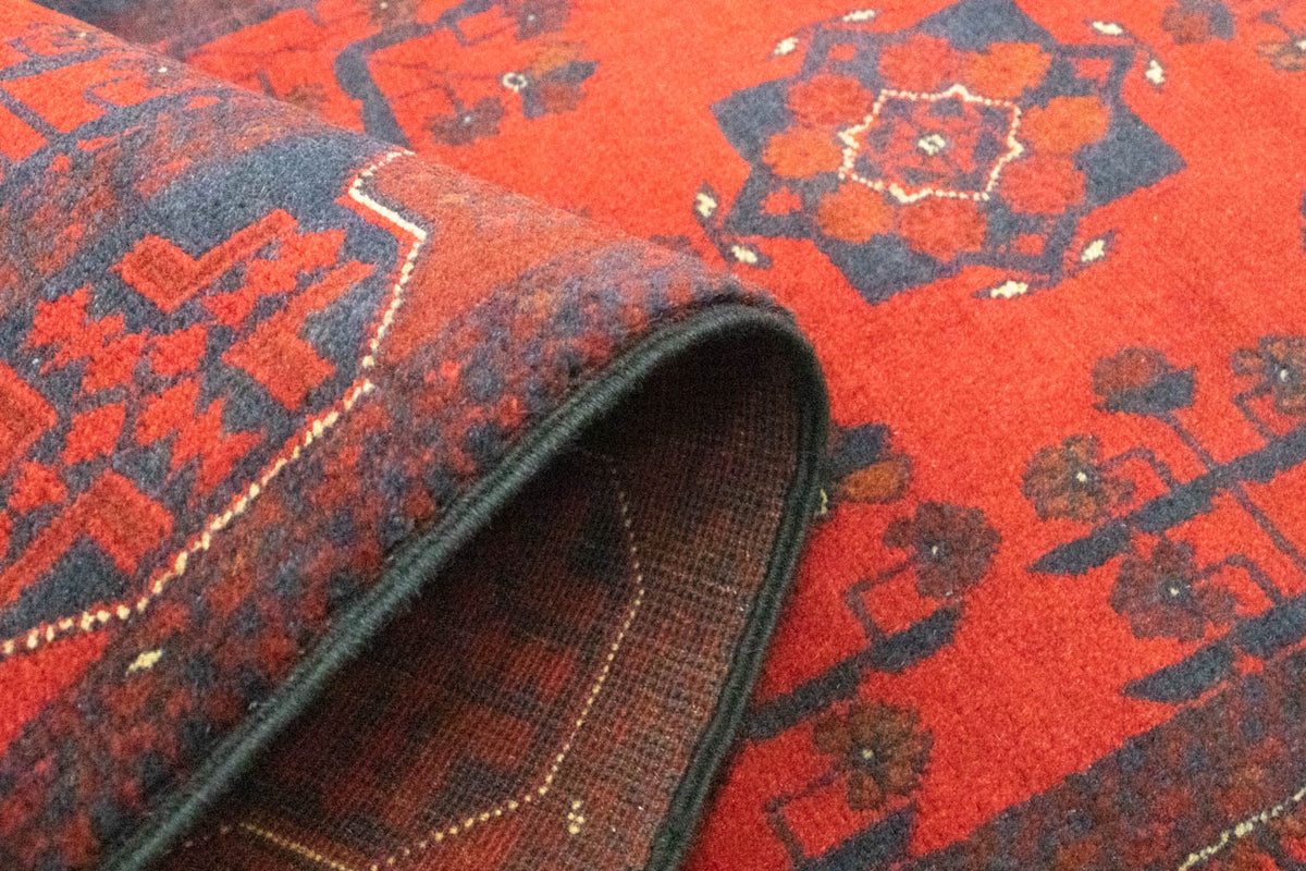 Runner Afghan Rug - Kunduz - 289 x 77 cm - red