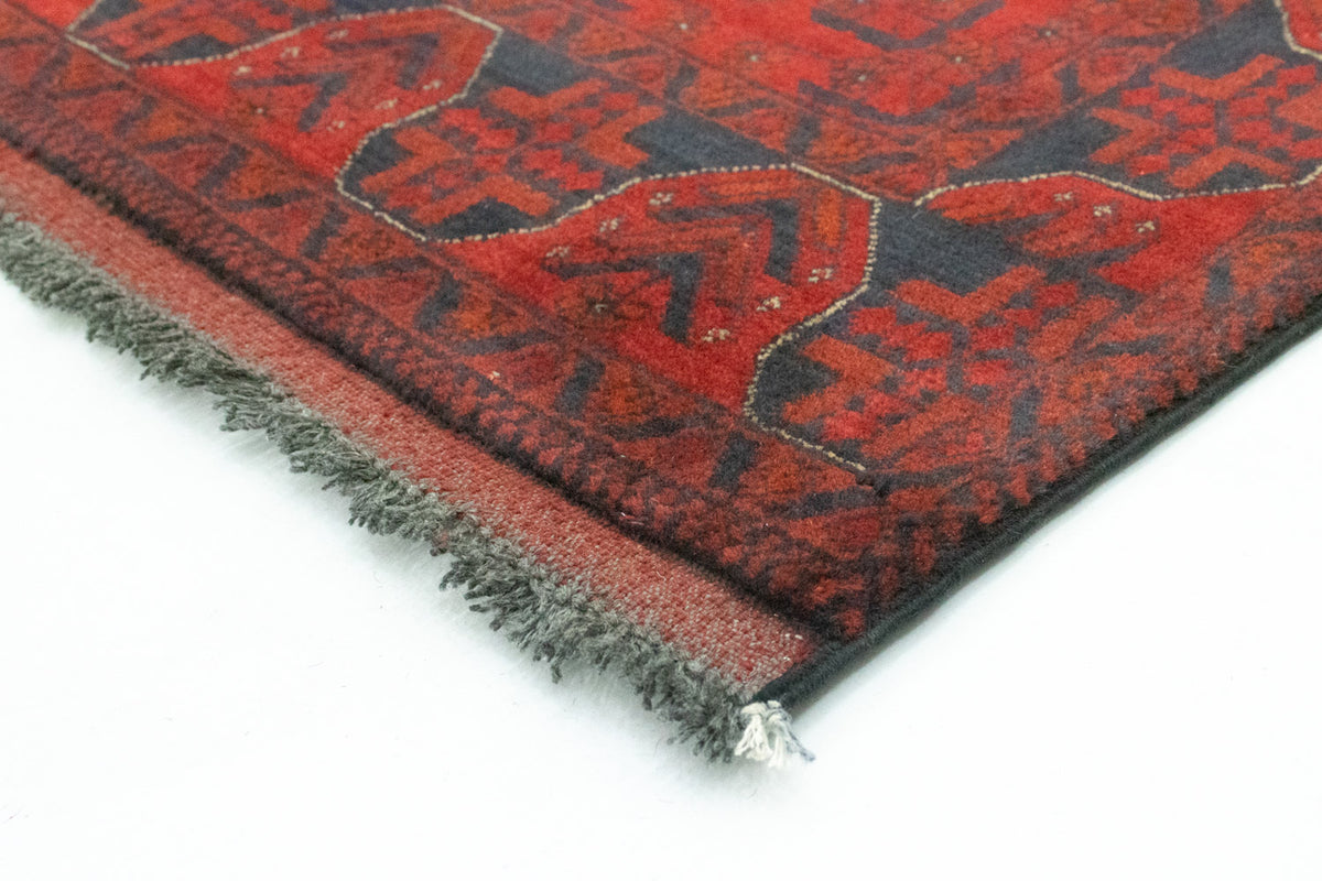 Runner Afghan Rug - Kunduz - 296 x 77 cm - red