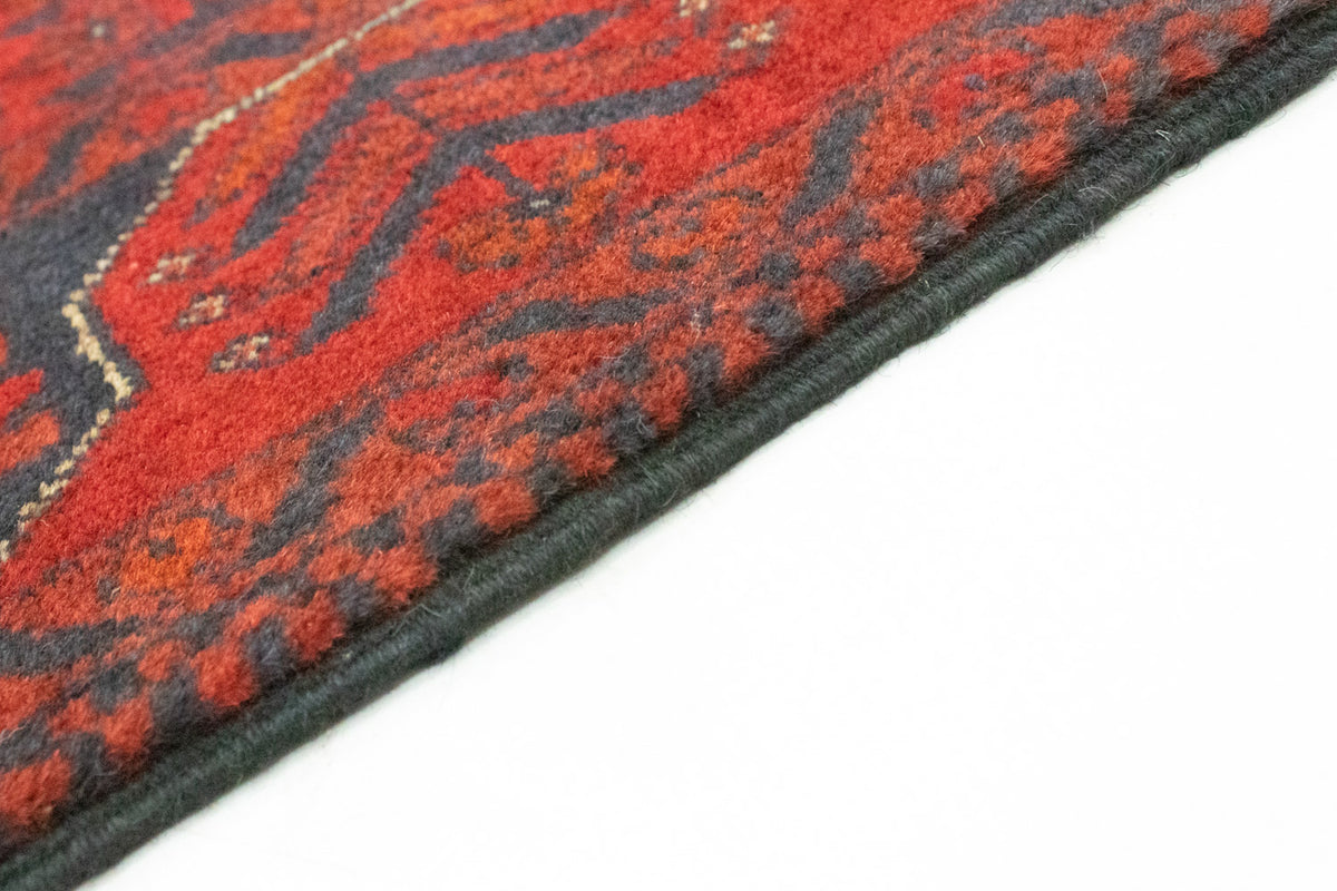 Runner Afghan Rug - Kunduz - 296 x 77 cm - red