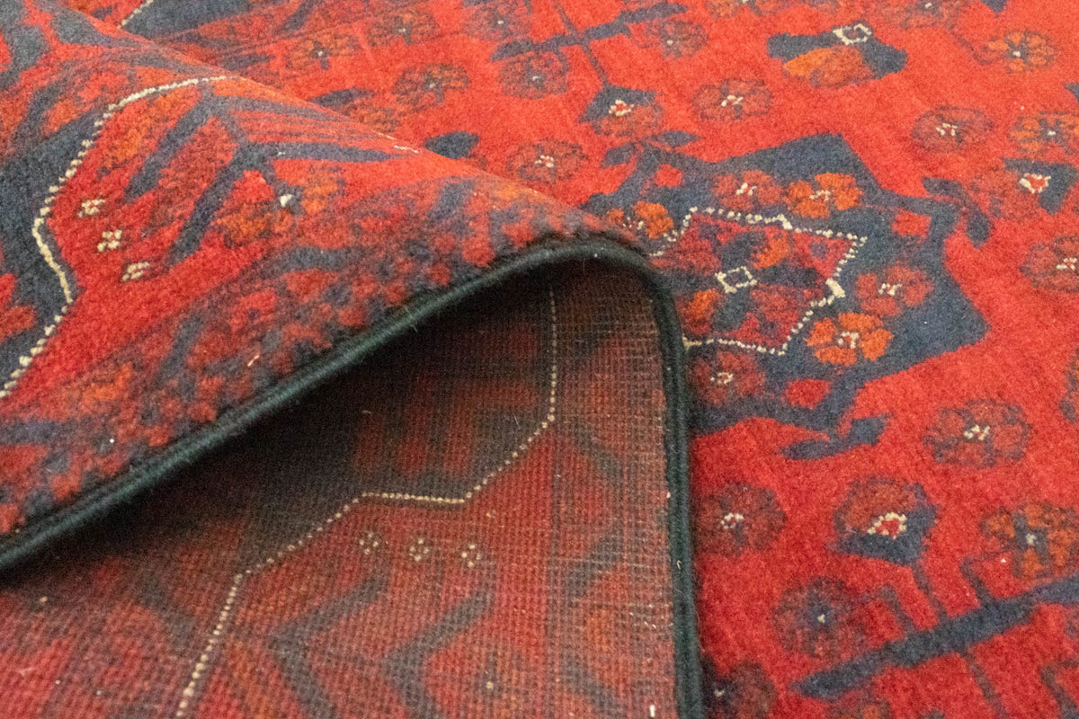 Runner Afghan Rug - Kunduz - 296 x 77 cm - red