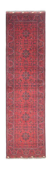 Runner Afghan Rug - Kunduz - 302 x 78 cm - red