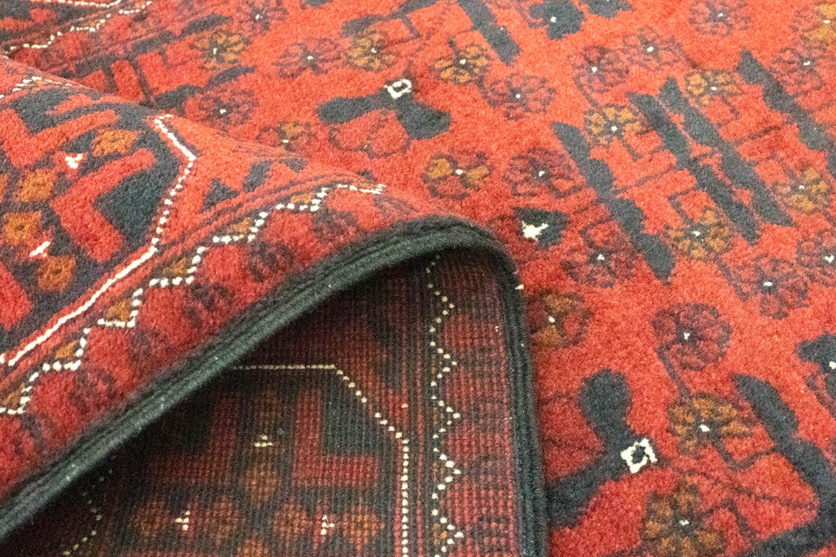 Runner Afghan Rug - Kunduz - 302 x 78 cm - red