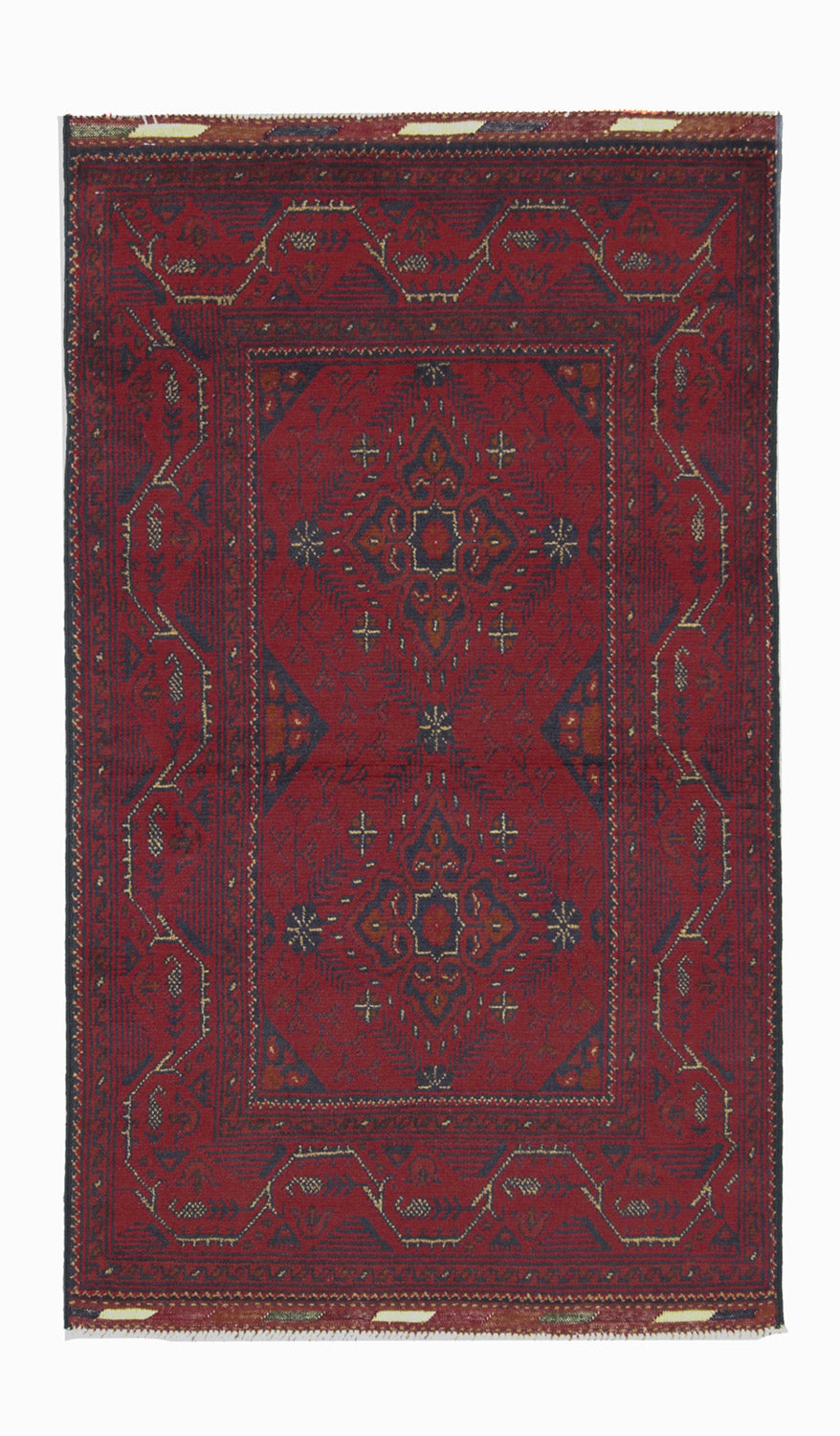 Afghan Rug - Kunduz - 123 x 75 cm - dark red