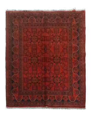 Afghan Rug - Kunduz - 193 x 151 cm - red