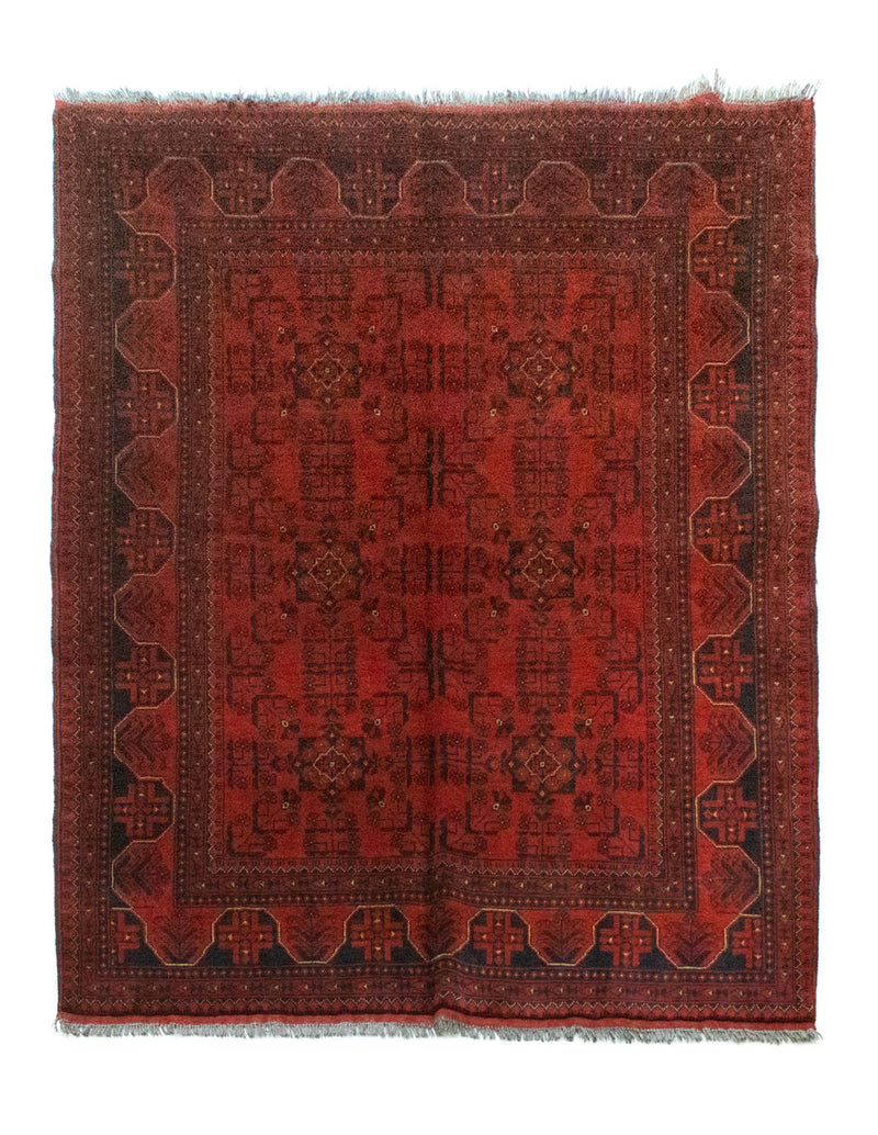 Afghan Rug - Kunduz - 193 x 151 cm - red